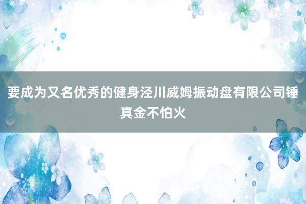 要成为又名优秀的健身泾川威姆振动盘有限公司锤真金不怕火